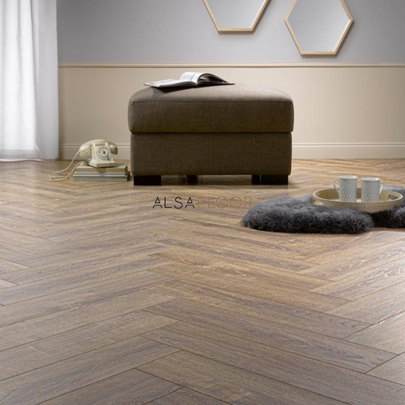 Ламинат "Alsafloor" Herringbone Дуб Балеарский (640*143*12 мм) — купить в Мурманске
