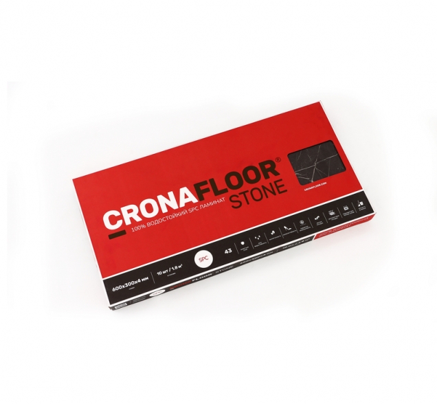 SPC ламинат "CronaFloor" Stone 4V Ноче (600*300*4 мм) — купить в Мурманске