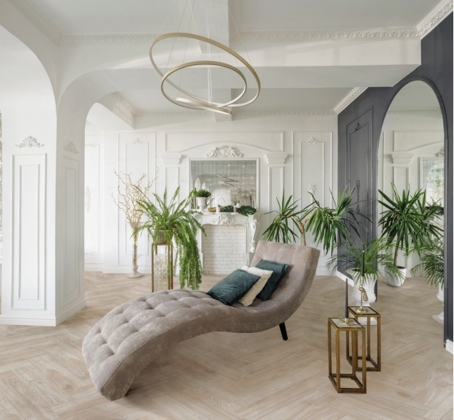 Виниловый ламинат SPC "Cronafloor" Herringbone Дуб Ницца (640*128*4,5 мм) — купить в Мурманске