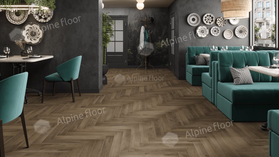 Ламинат "Alpine Floor" Herringbone 12 PRO Дуб Анжу (606*101*12 мм) — купить в Мурманске
