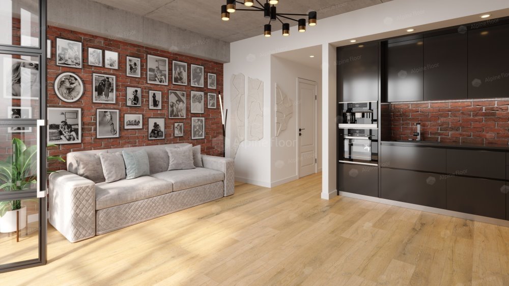 SPC Ламинат "Alpine Floor" Дуб медовый (1220*183*8 мм) — купить в Мурманске