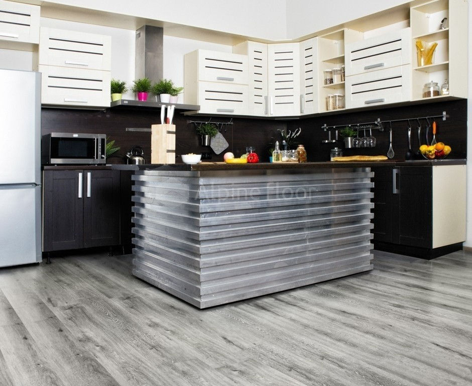 Замковая ПВХ плитка "Alpine Floor" Ясень Серый  (1220*183*4мм) — купить в Мурманске