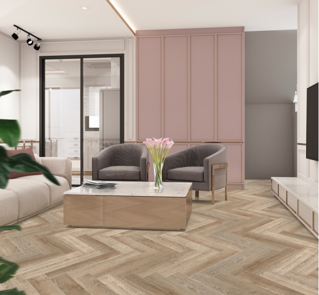 Виниловый ламинат SPC "Cronafloor" Herringbone Дуб Лилль (640*128*4,5 мм) — купить в Мурманске