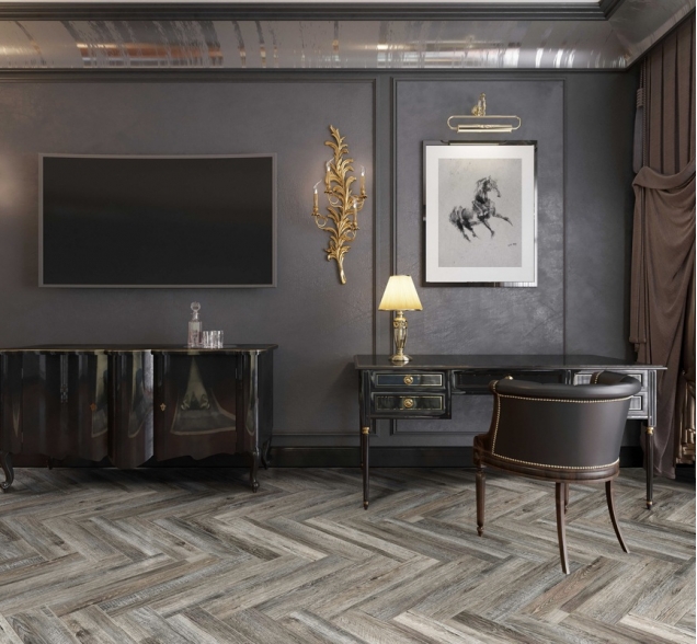 Виниловый ламинат SPC "Cronafloor" Herringbone Дуб Реймс (640*128*4,5 мм) — купить в Мурманске