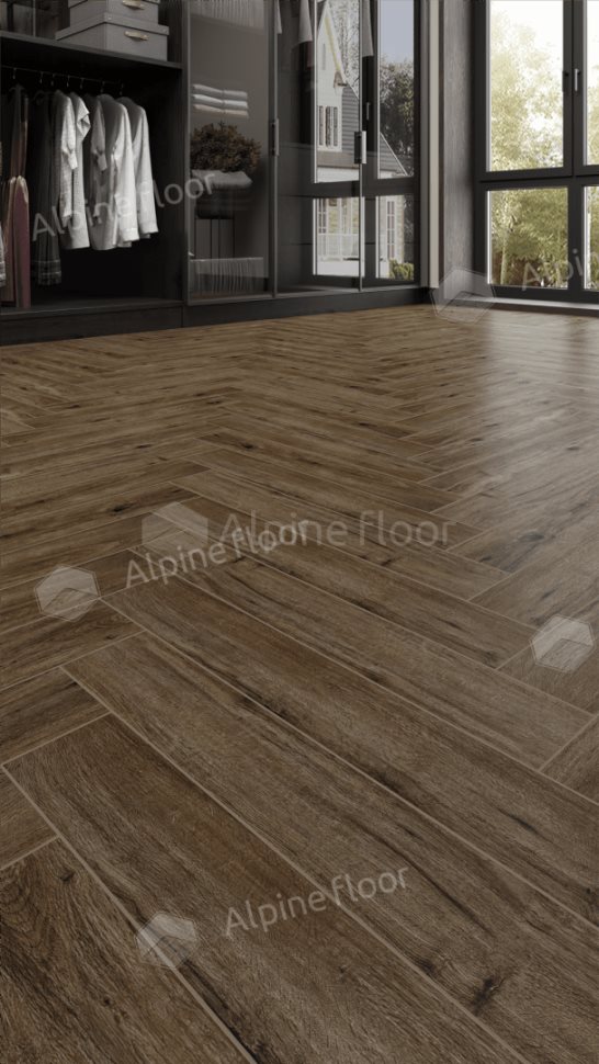 Ламинат "Alpine Floor" Herringbone 12 PRO Дуб Бордо (606*101*12 мм) — купить в Мурманске