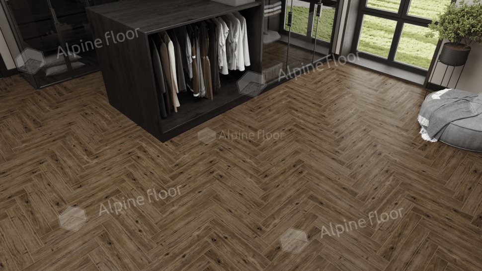 Ламинат "Alpine Floor" Herringbone 12 PRO Дуб Бордо (606*101*12 мм) — купить в Мурманске