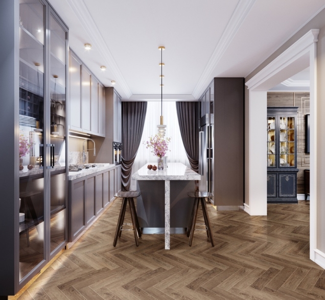 Виниловый ламинат SPC "Cronafloor" Herringbone Дуб Тулуза (640*128*4,5 мм) — купить в Мурманске