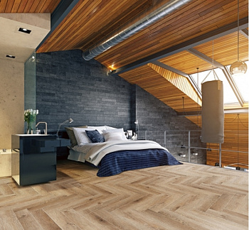 Виниловый ламинат SPC "Cronafloor" Herringbone Дуб Монпелье (640*128*4,5 мм) — фото и характеристики